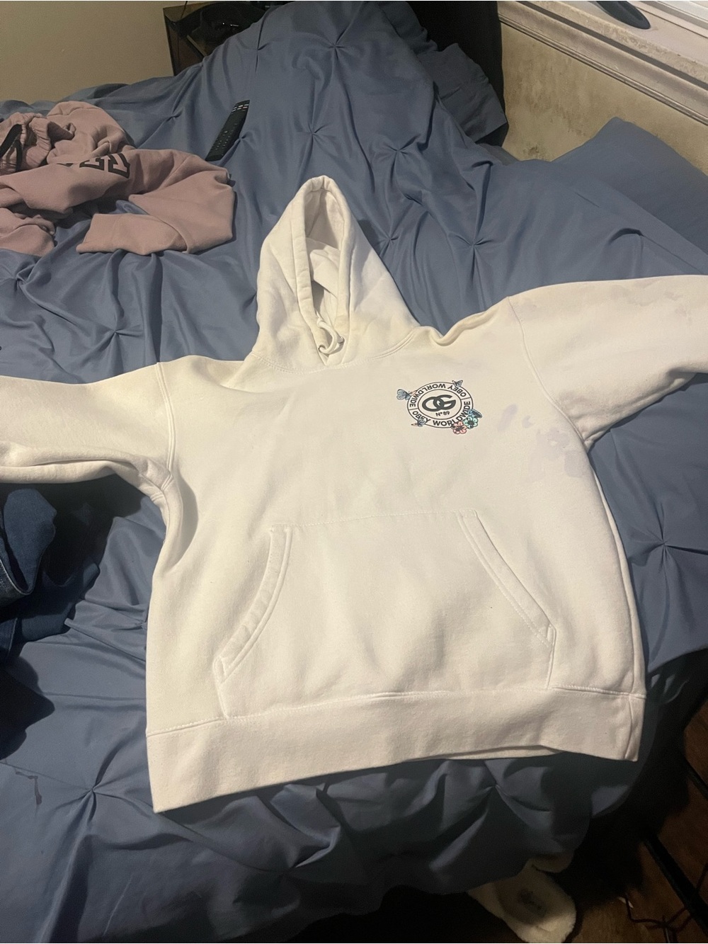 Obey Worldwide White Graphic Logo Pullover Hoodie